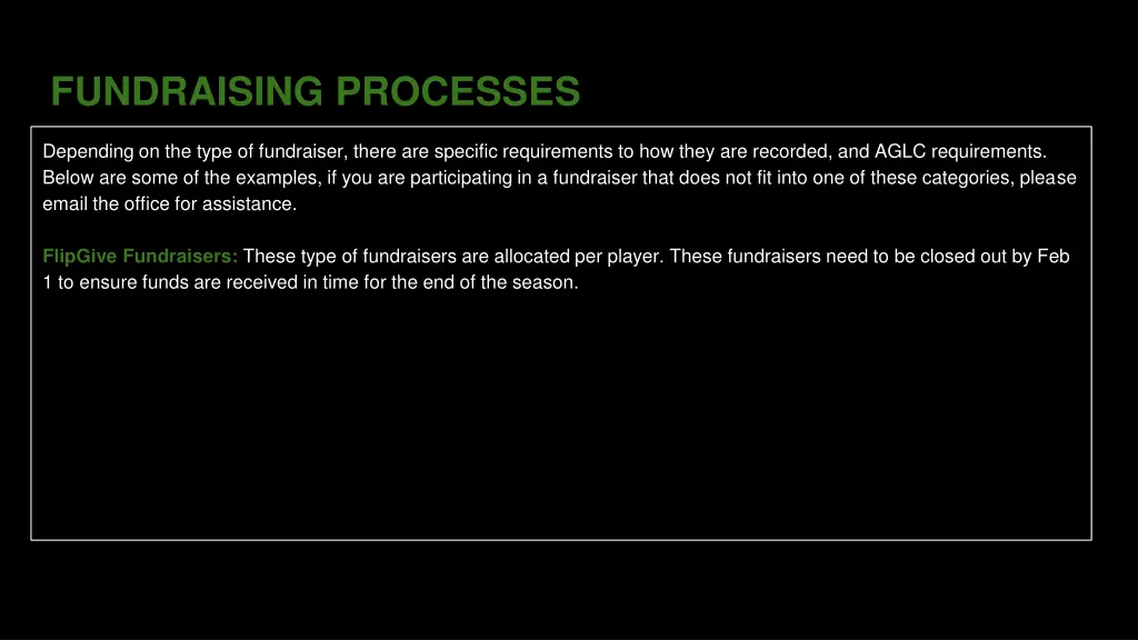 fundraising processes
