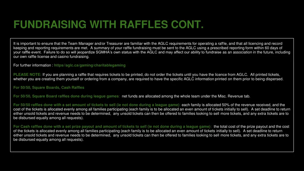 fundraising with raffles cont