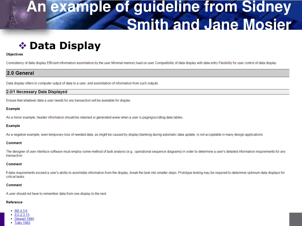 an example of guideline from sidney smith