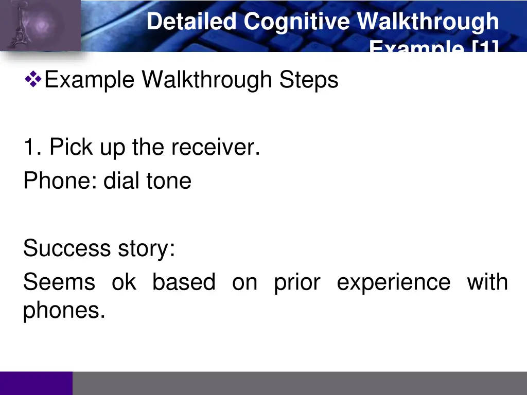detailed cognitive walkthrough 2