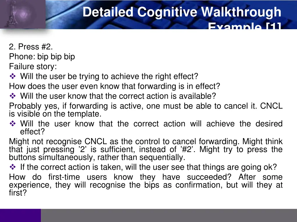 detailed cognitive walkthrough 3