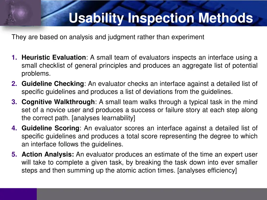 usability inspection methods 2