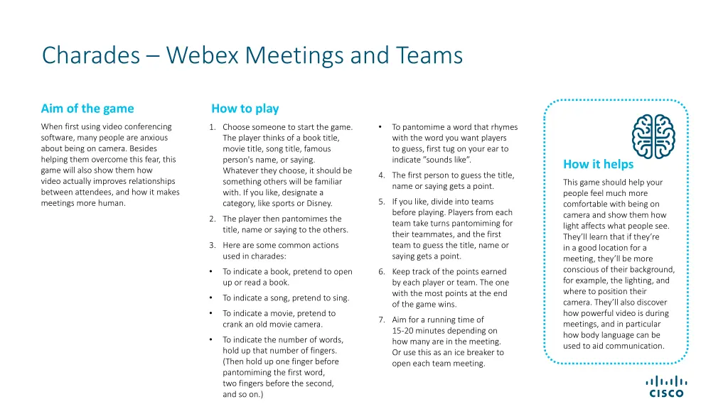 charades webex meetings and teams