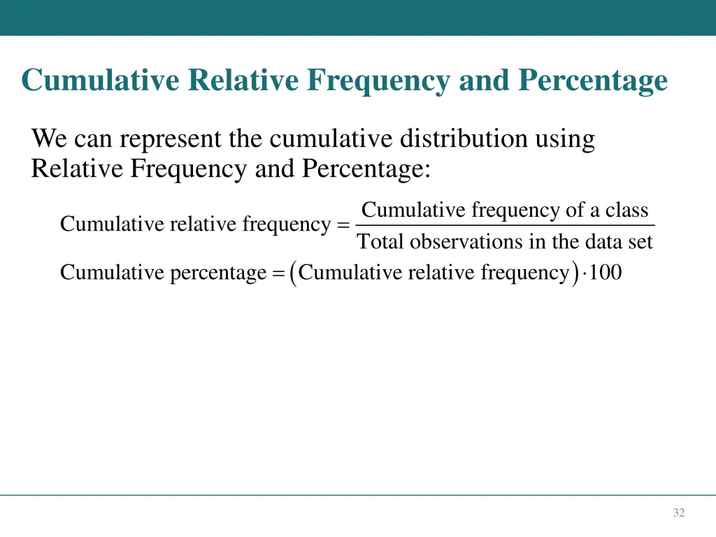 cumulative relative frequency and percentage