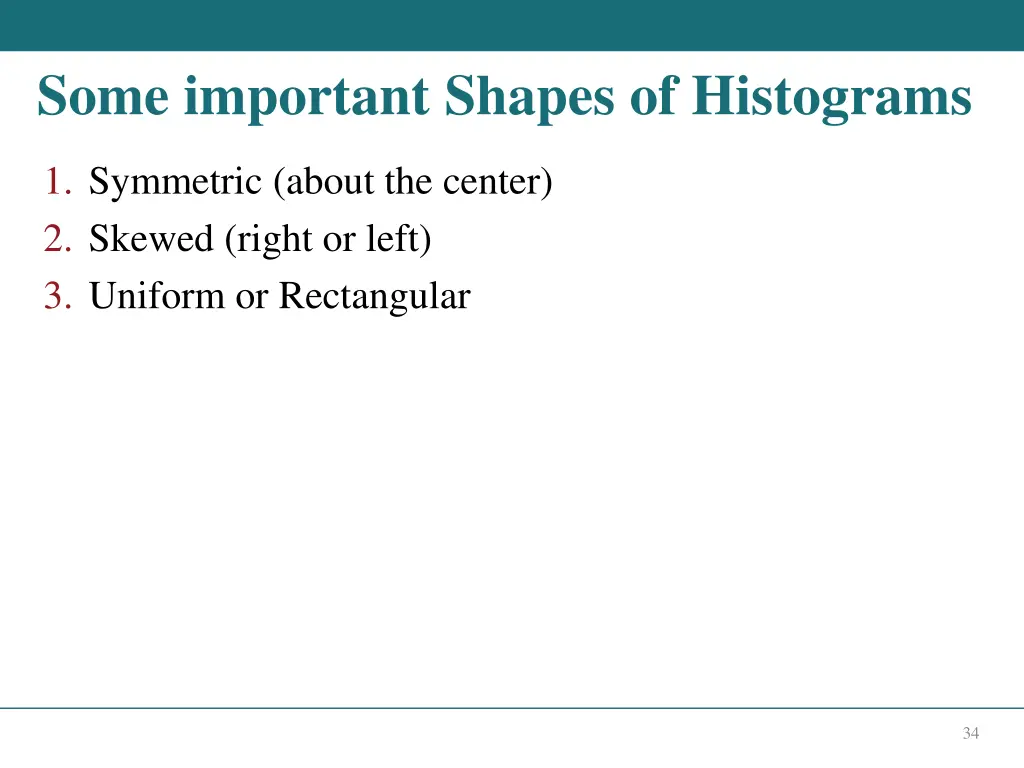 some important shapes of histograms
