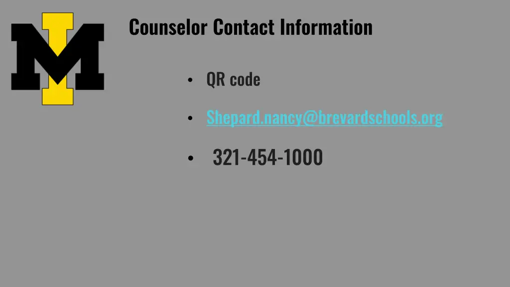 counselor contact information