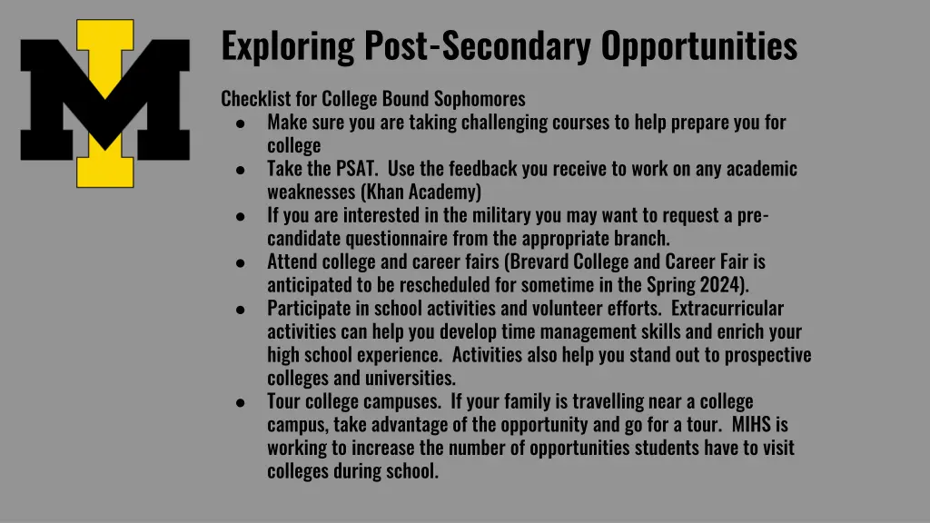 exploring post secondary opportunities