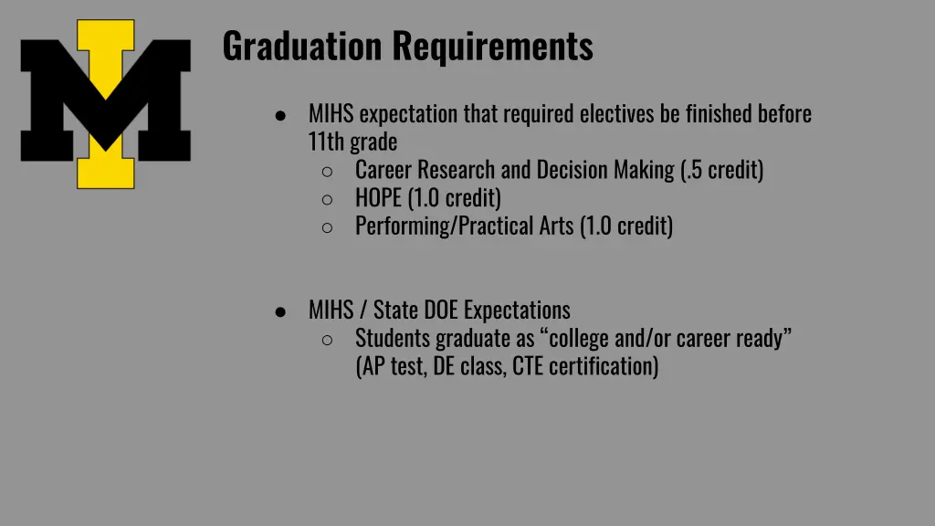 graduation requirements
