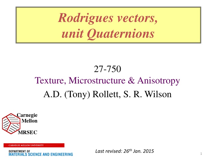 rodrigues vectors unit quaternions