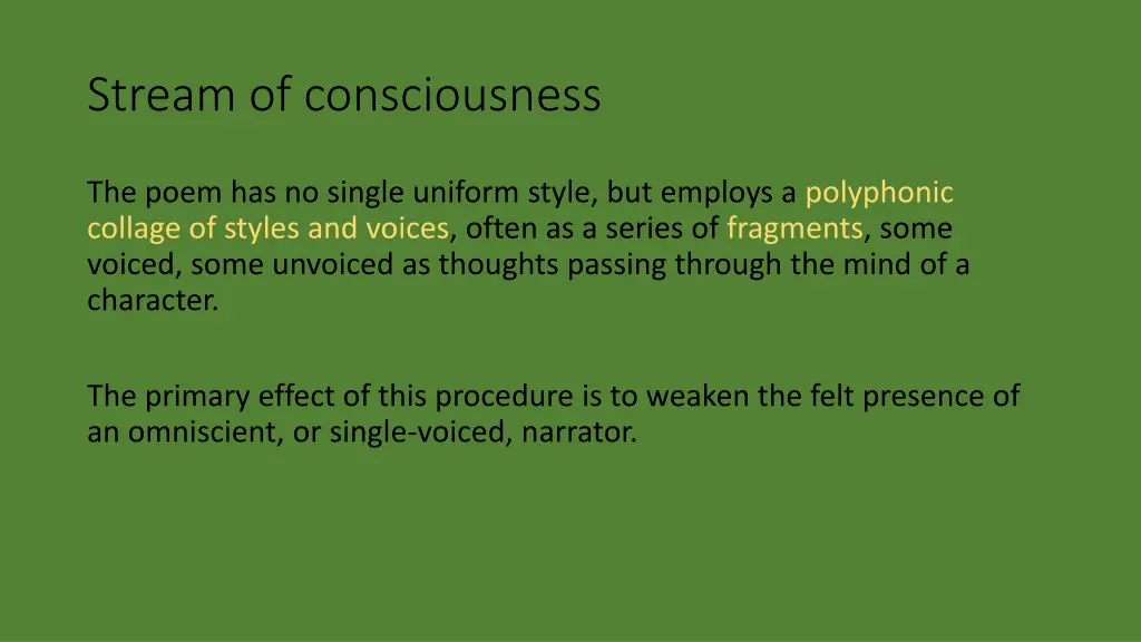 stream of consciousness