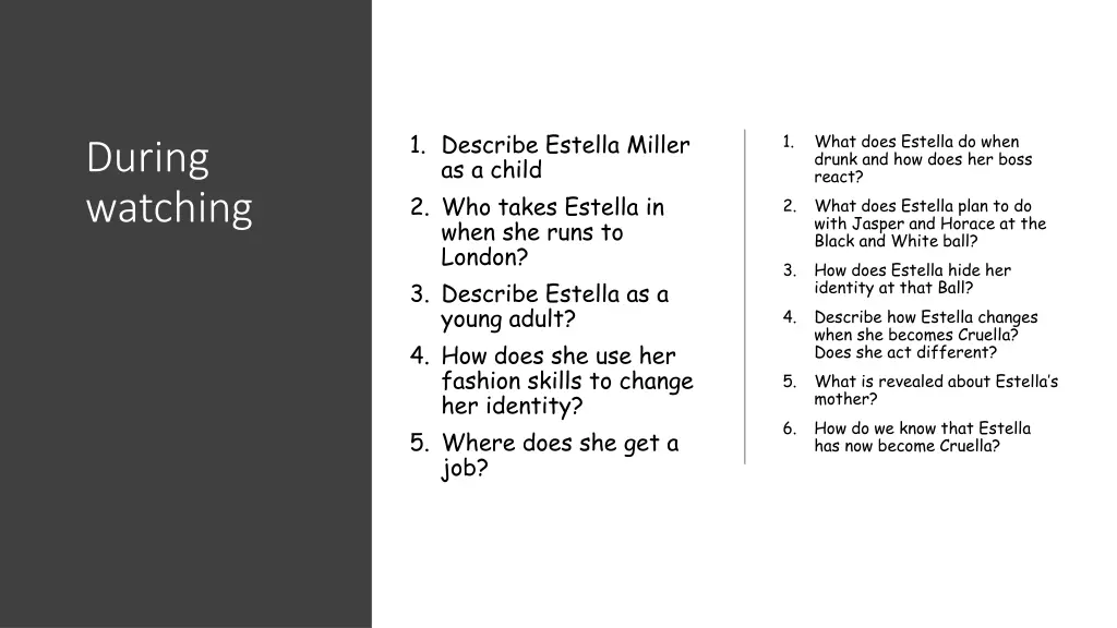 1 describe estella miller as a child 2 who takes