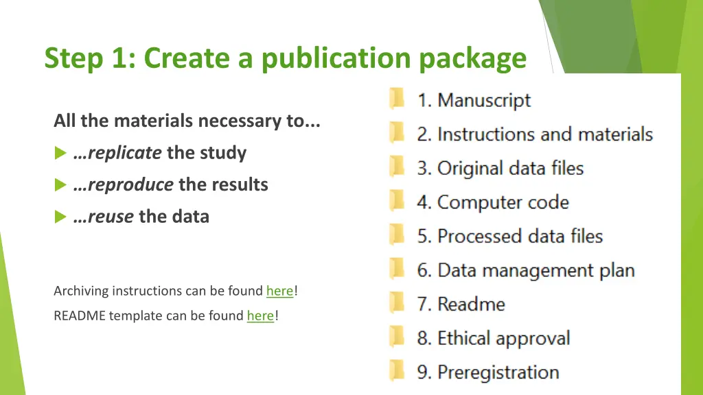 step 1 create a publication package