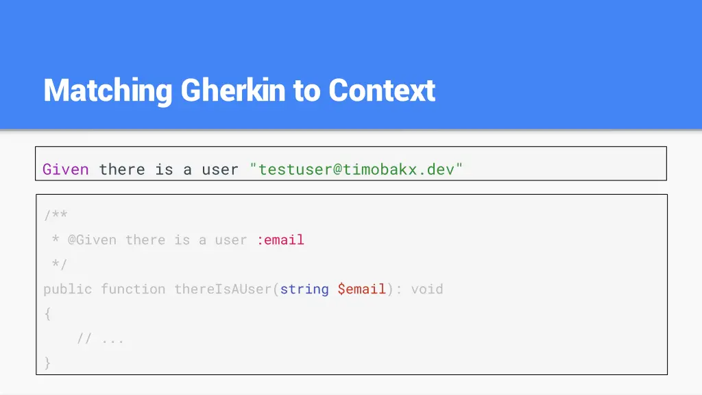 matching gherkin to context 1