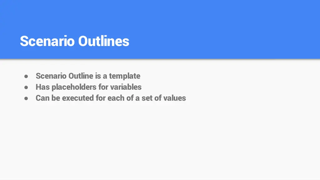 scenario outlines