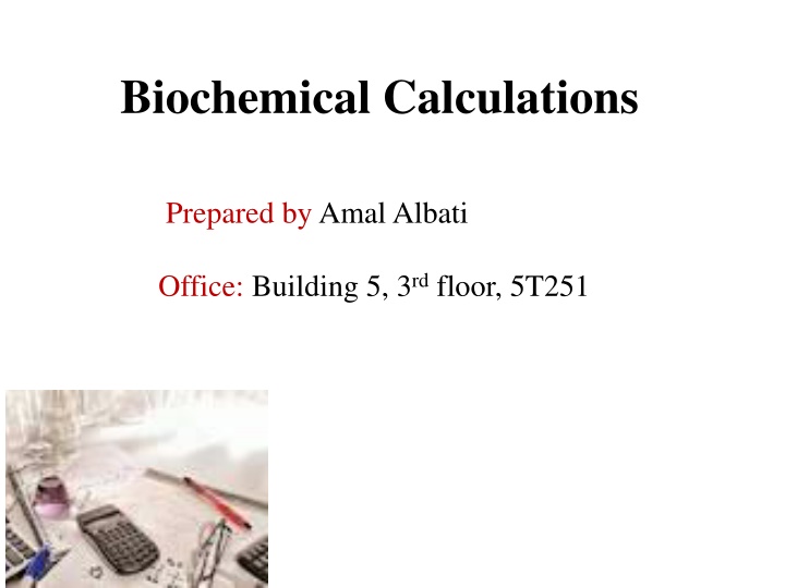 biochemical calculations