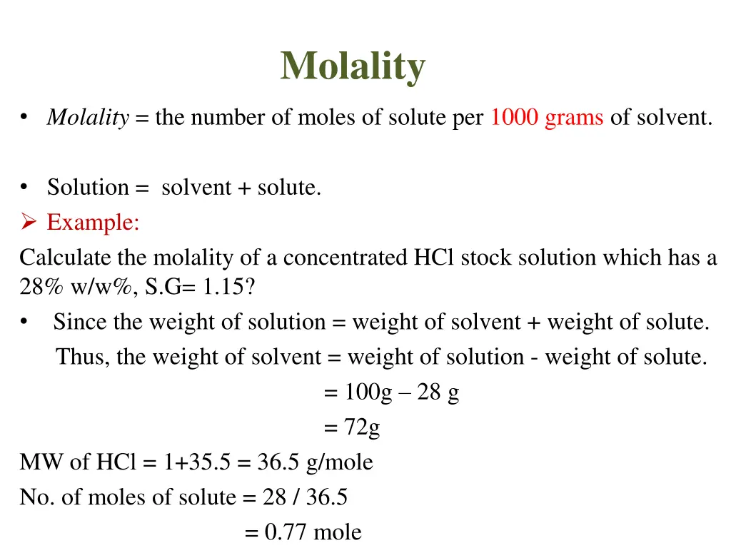 molality