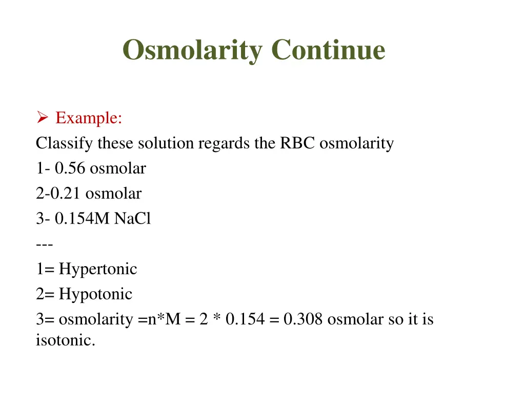 osmolarity continue 2