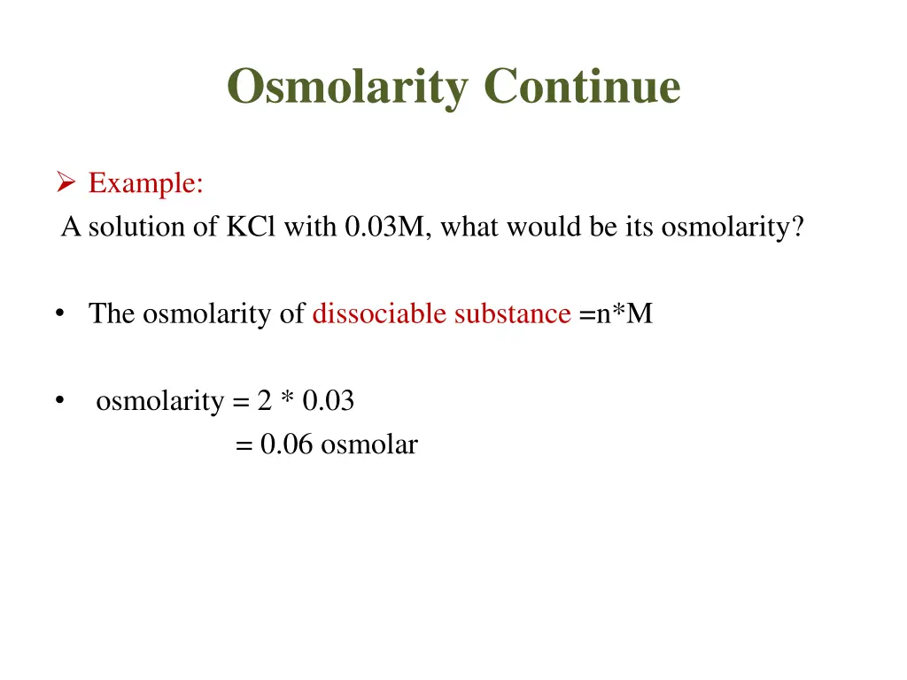 osmolarity continue