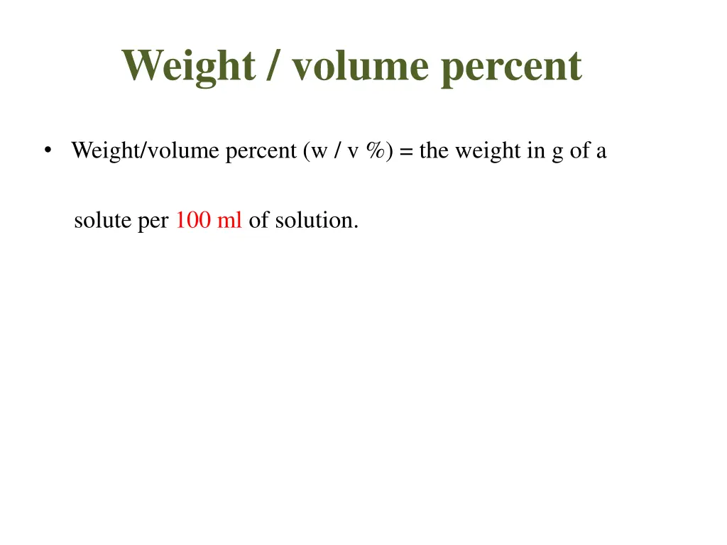 weight volume percent
