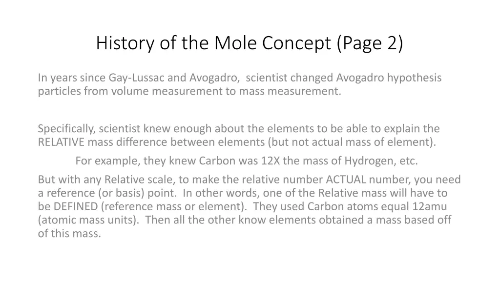 history of the mole concept page 2