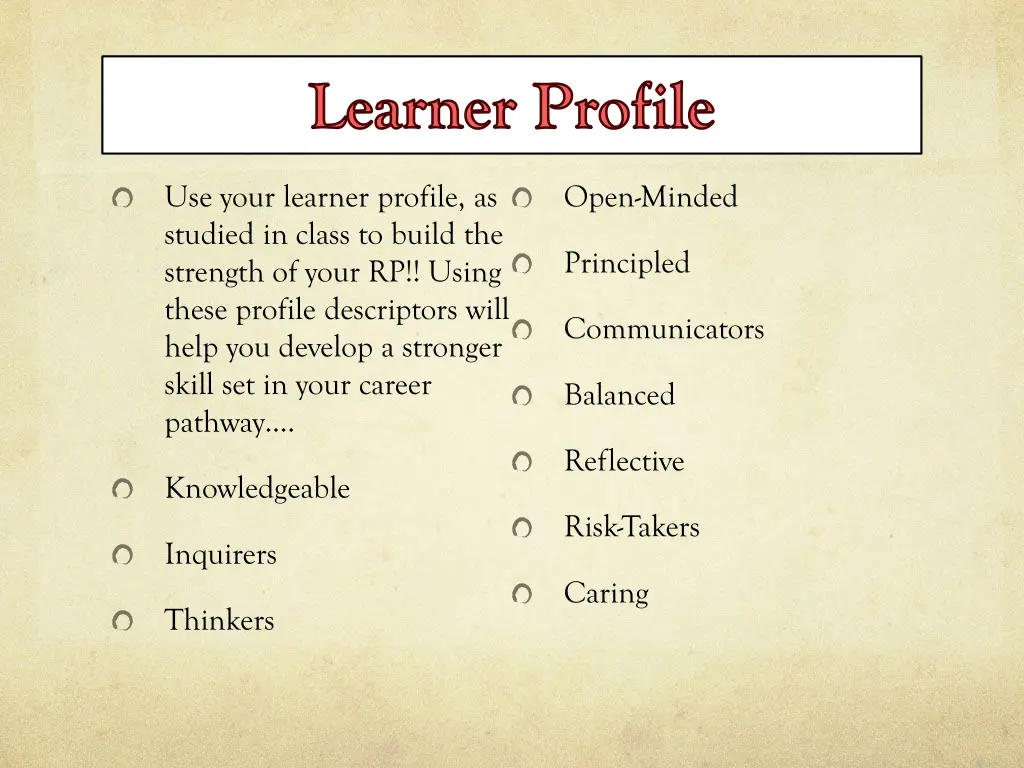 learner profile