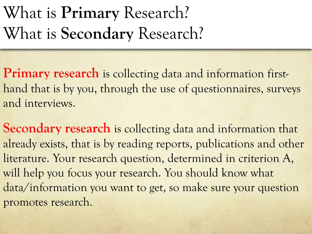 what is primary research what is secondary