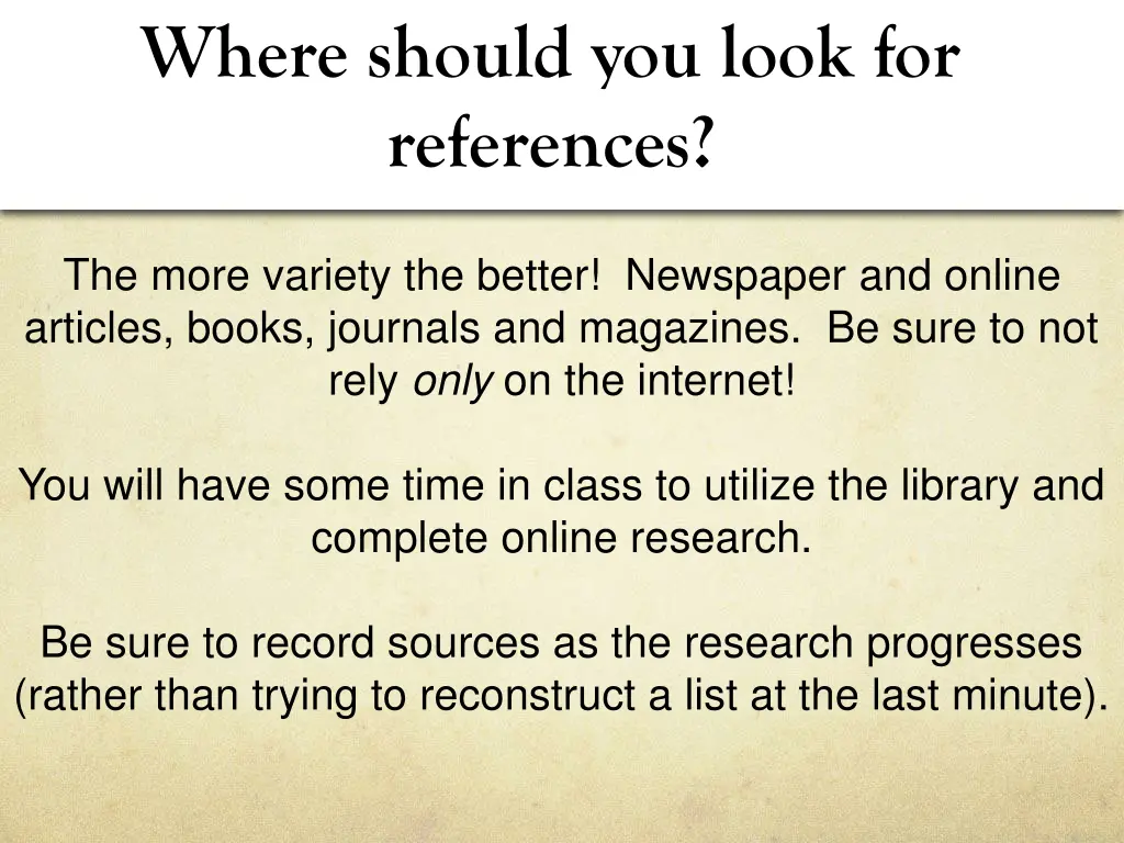 where should you look for references