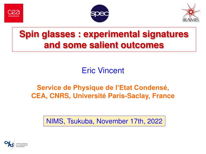 spin glasses experimental signatures and some