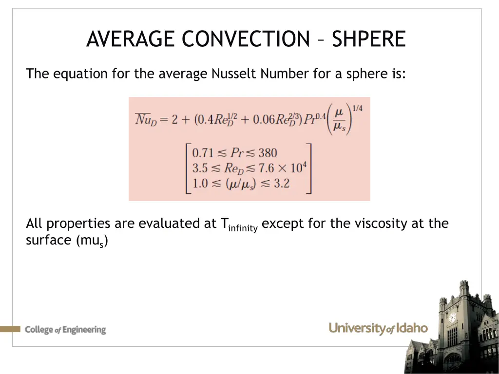 average convection shpere