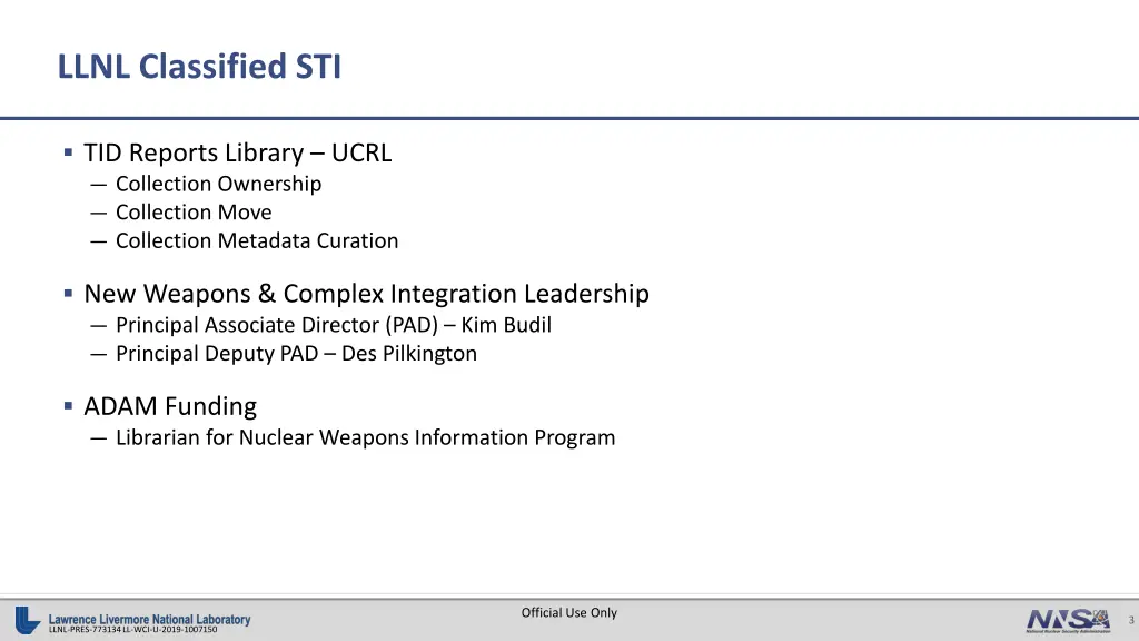 llnl classified sti