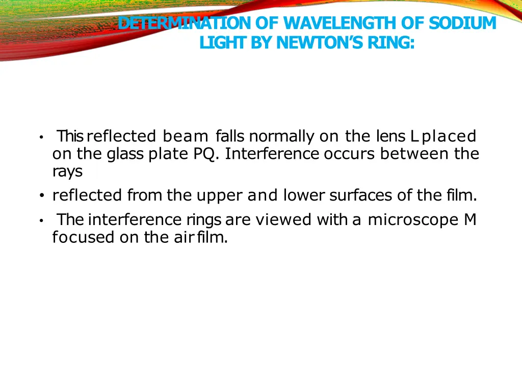 determination of wavelength of sodium lightby 1