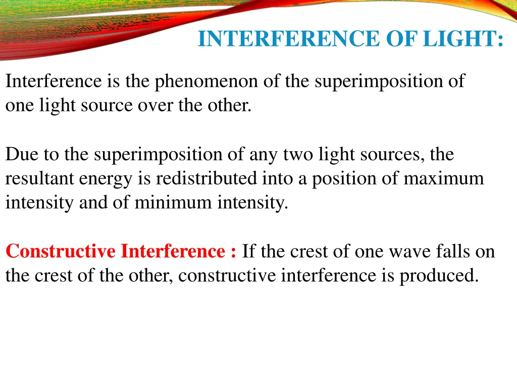 interference of light