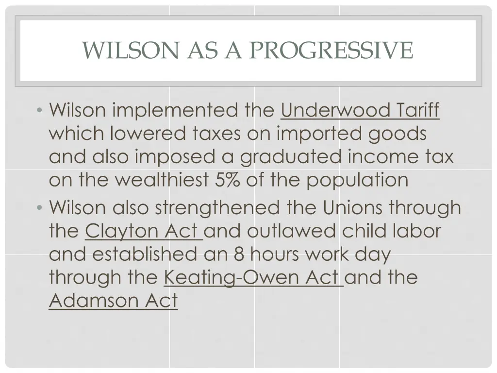 wilson as a progressive