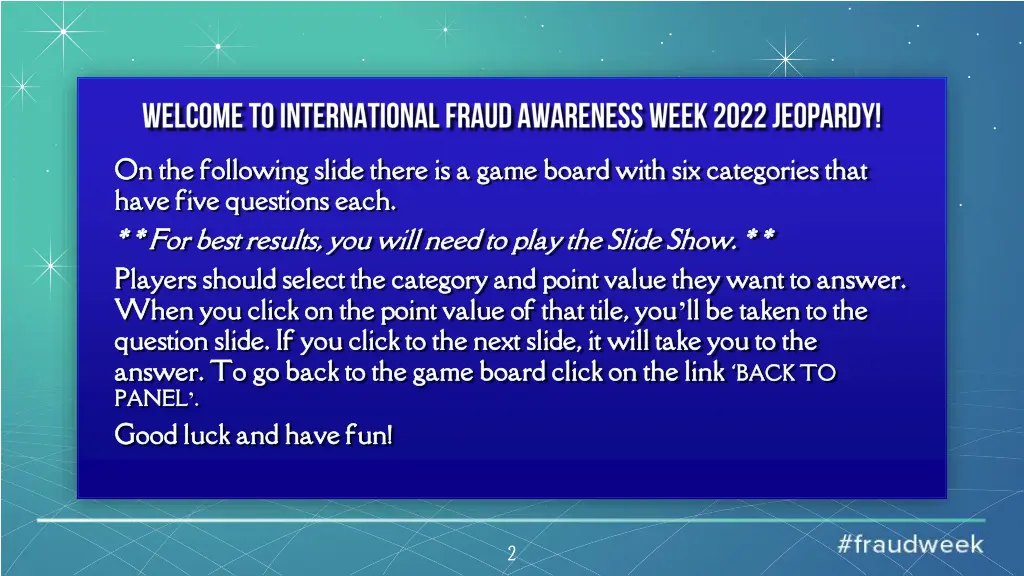 on the following slide there is a game board with