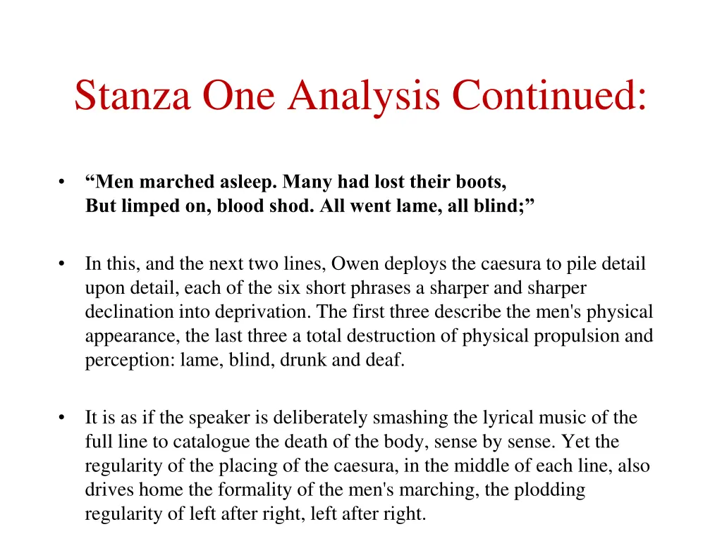 stanza one analysis continued 2