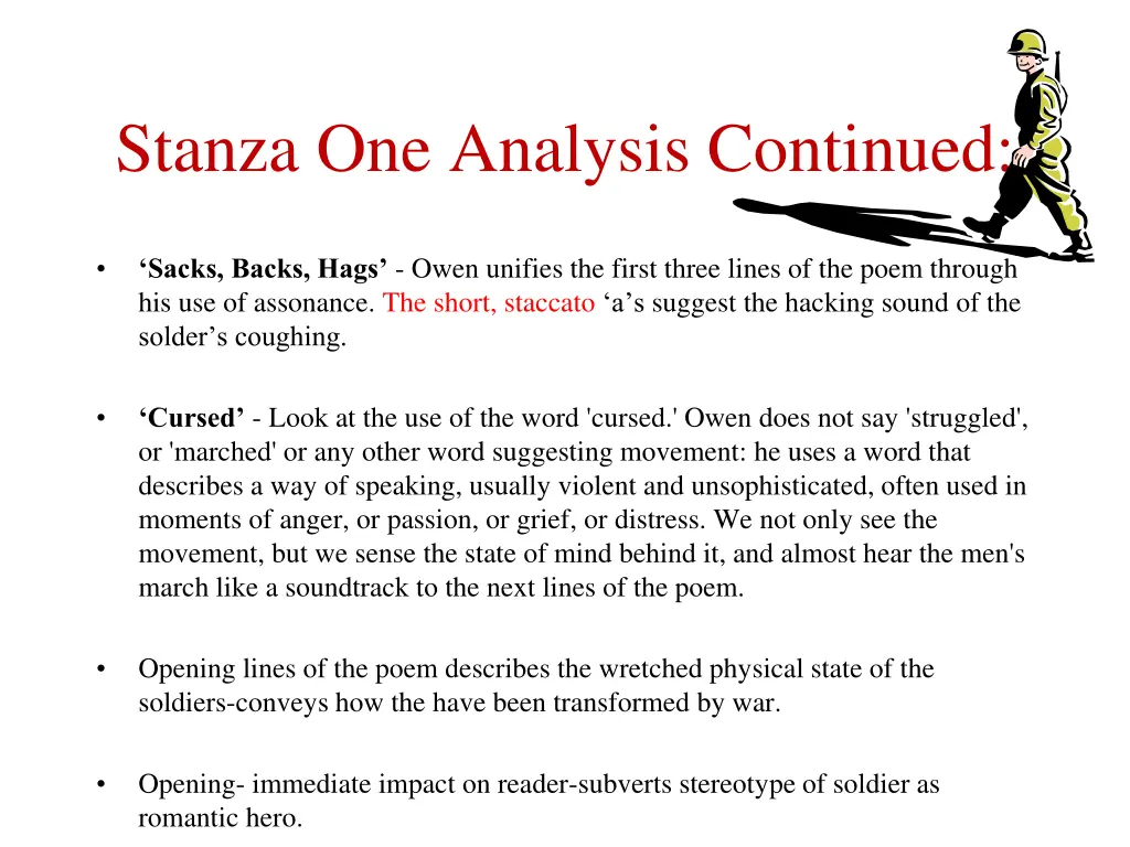 stanza one analysis continued