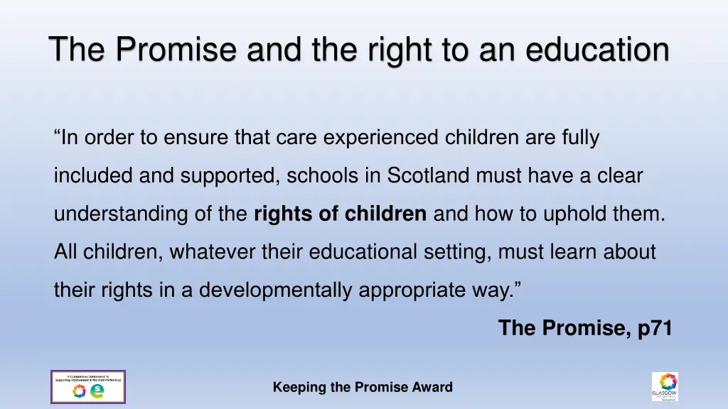 the promise and the right to an education