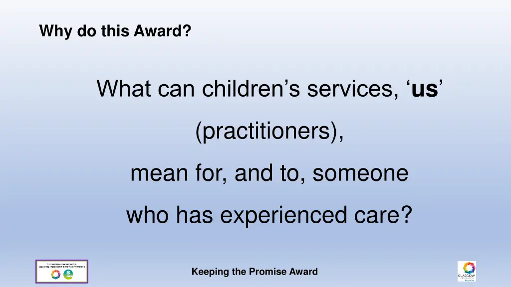 why do this award