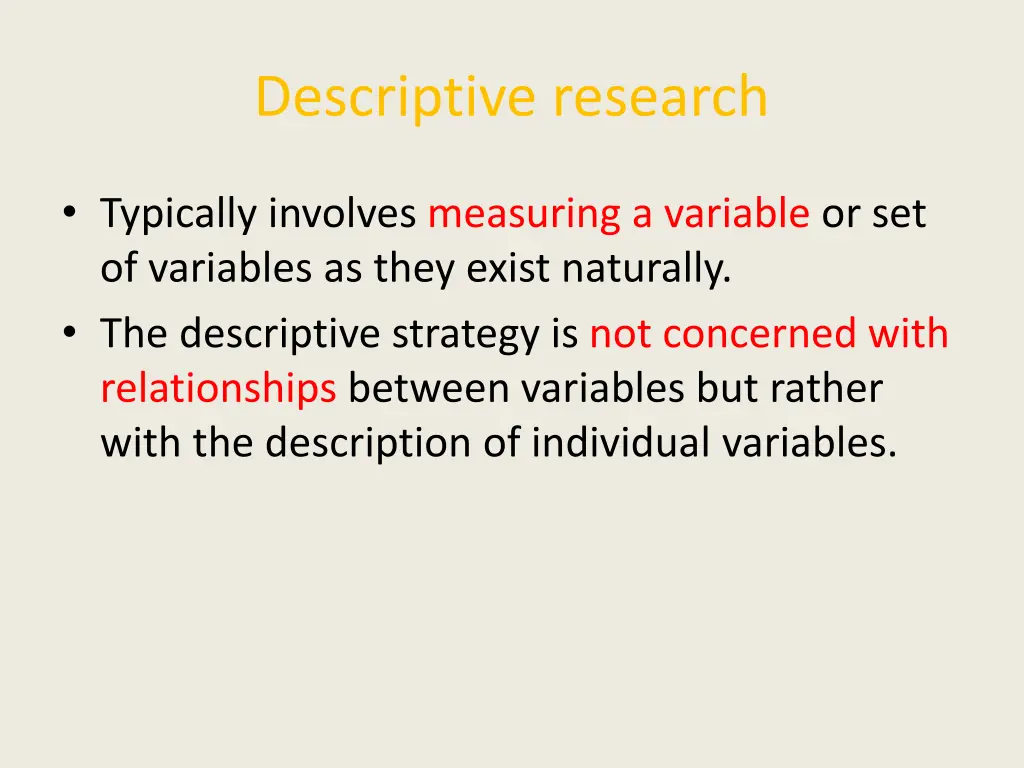 descriptive research