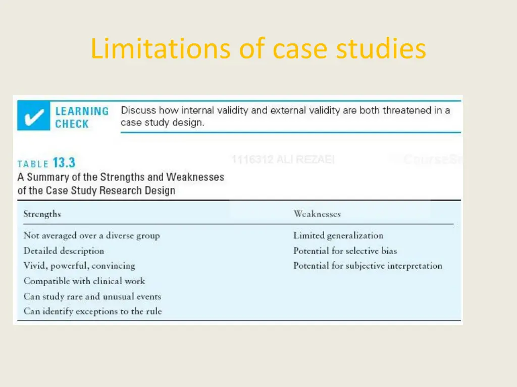 limitations of case studies