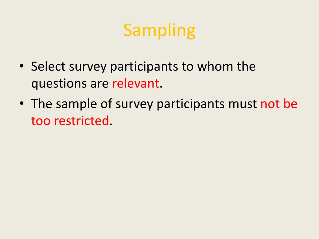 sampling