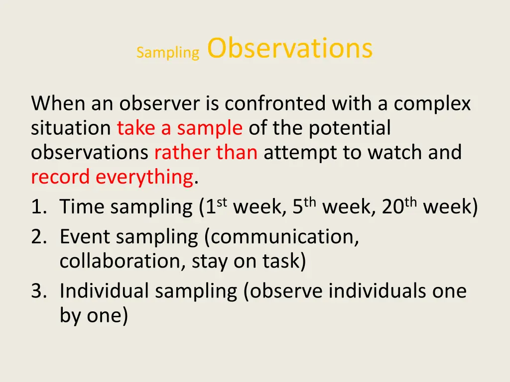 sampling observations