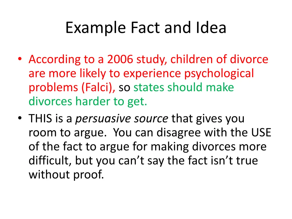 example fact and idea