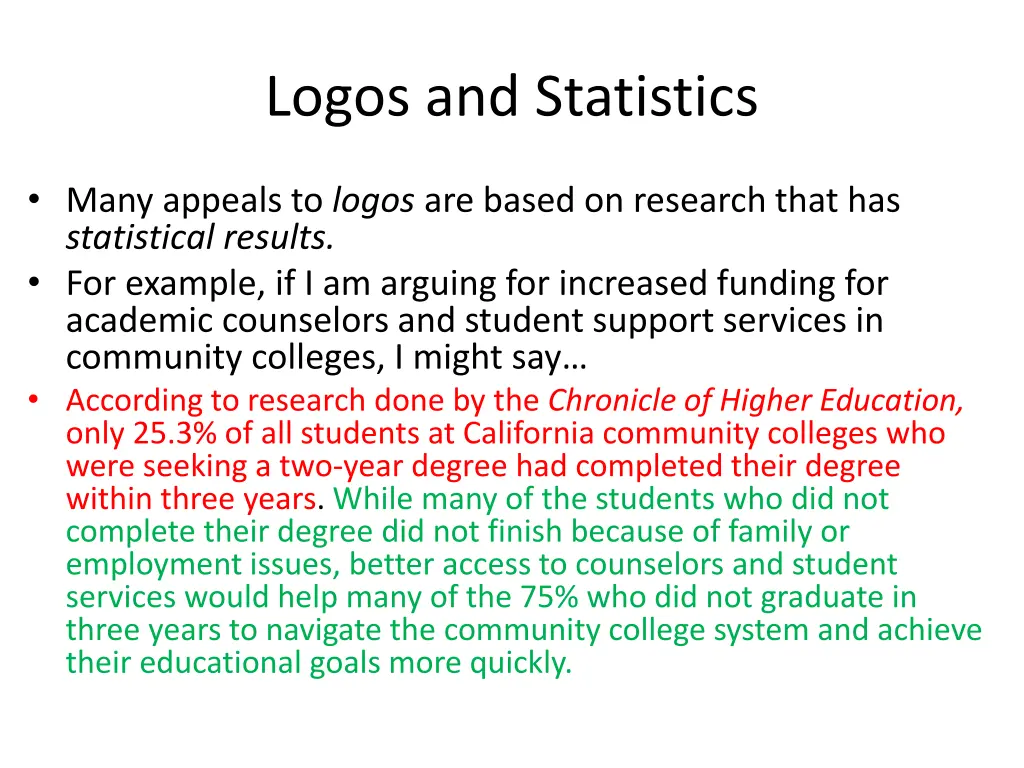 logos and statistics