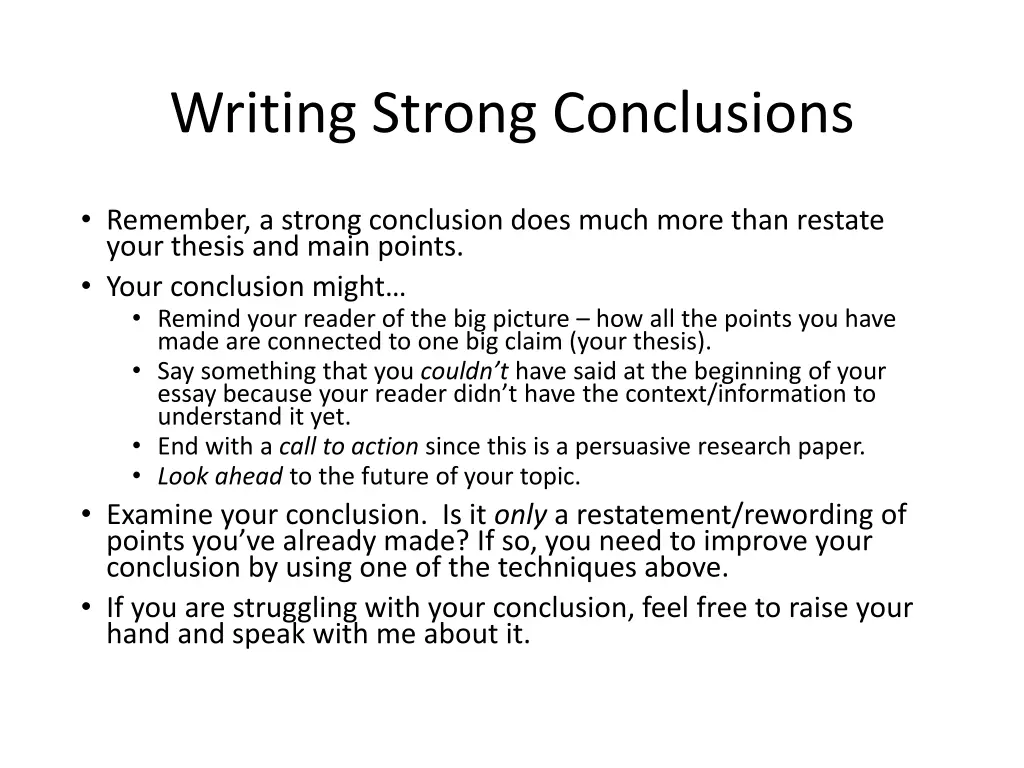 writing strong conclusions