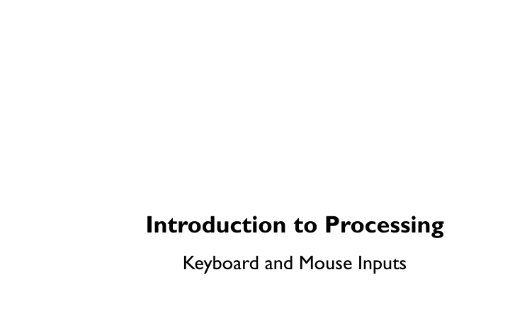introduction to processing