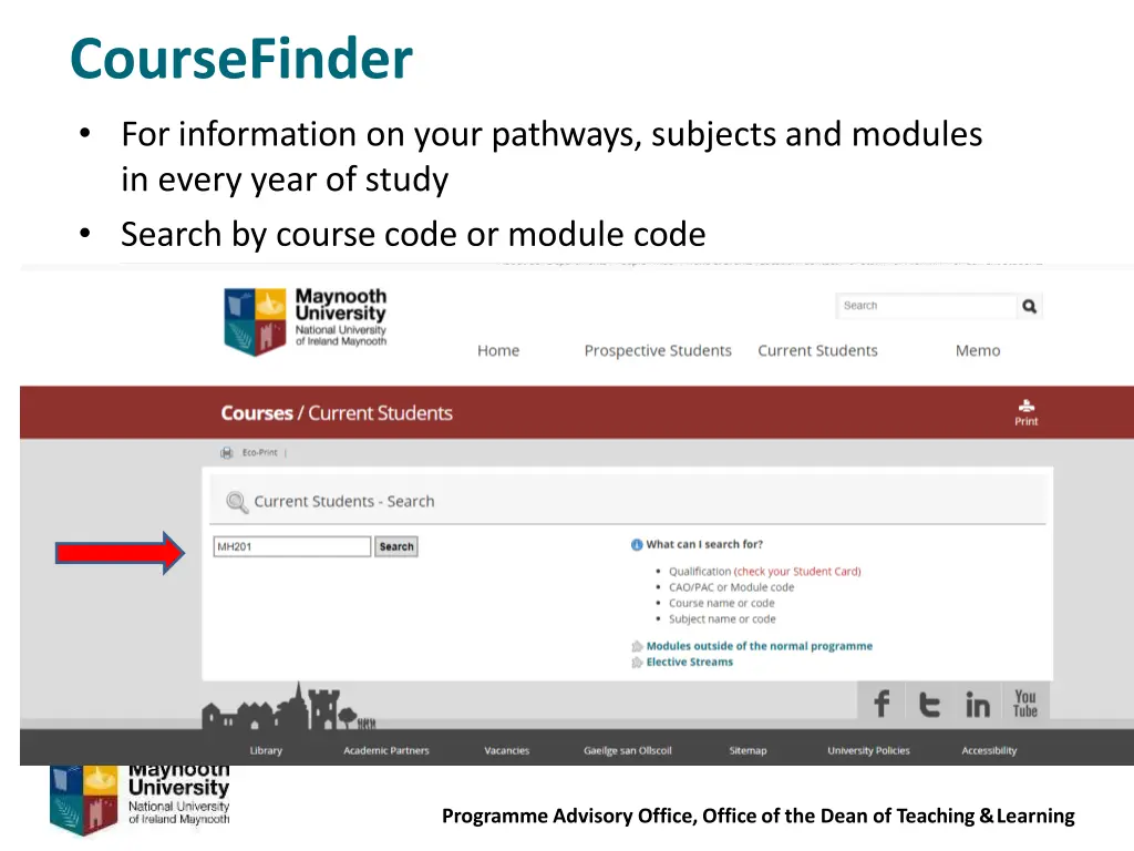 coursefinder for information on your pathways