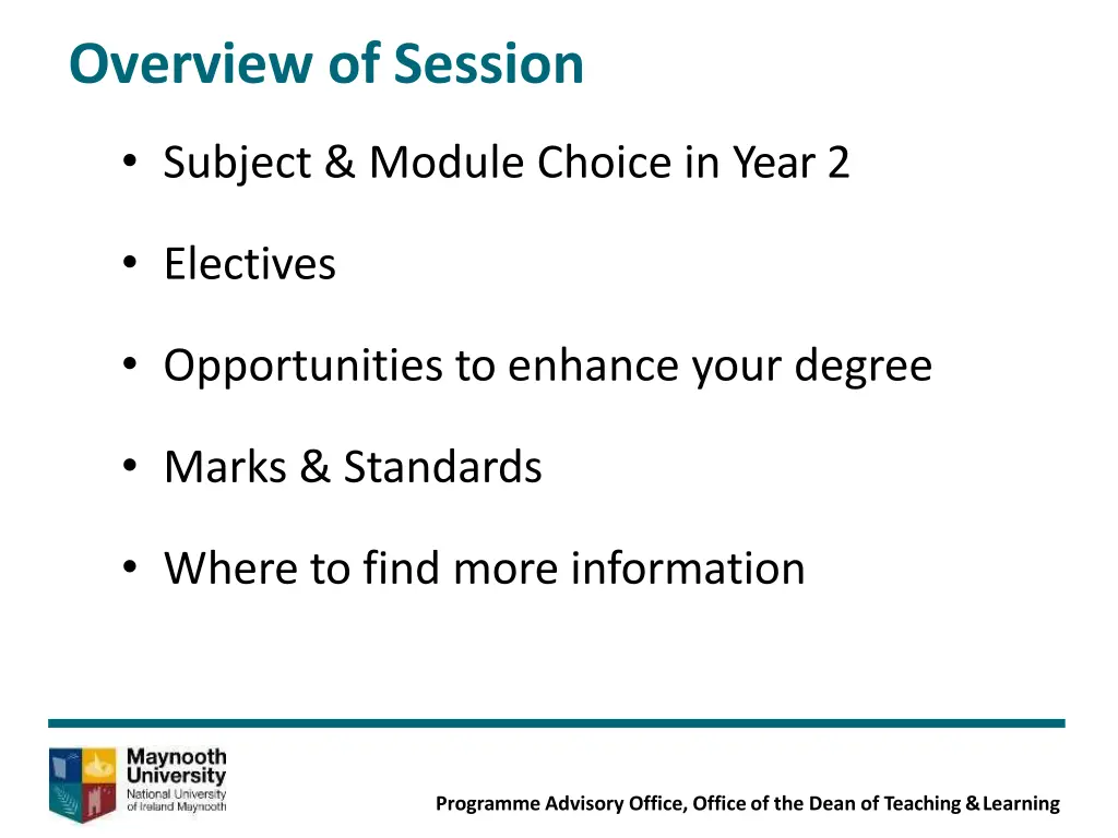 overview of session