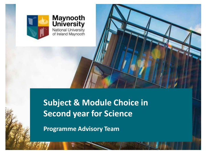 subject module choice in second year for science