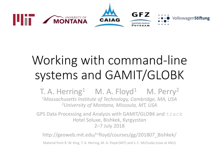 working with command line systems and gamit globk
